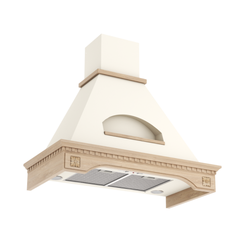 943509 GOOD, Кухонная вытяжка ELIKOR Бельведер Флореале 90П-650-П3Д бежевый/дуб неокр