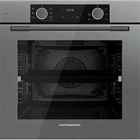 HF608GR Электрический духовой шкаф Kuppersberg/ Электрический независимый духовой шкаф, Поворотные переключатели, Цифровой таймер, Режимы работы: Нижний нагрев, Традиционный нагрев, Верхний нагрев с конвекцией, Разморозка, Верхний нагрев, Традиционный наг
