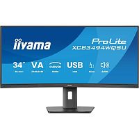 XCB3497WQSNPH-B1 Монитор Iiyama 34" ProLite XCB3497WQSNPH-B1 черный VA LED 0.4ms 21:9 HDMI M/M матовая HAS 3000:1 350cd 178гр/178гр 3440x1440 120Hz DP UW USB 9.7кг