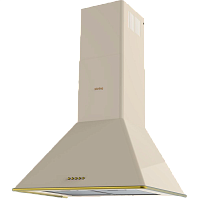 KHC6648RGB Вытяжка Korting/ Кухонная вытяжка, Настенная вытяжка, Ширина 60 см, Мощность: 650 м3/ч, 3 режима, Механическое управление, Алюминиевые жировые фильтры, LED освещение, цвет - слоновая кость, профиль рамки и кнопки - золото