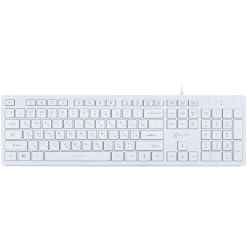1061618 Клавиатура Oklick 550ML белый USB slim Multimedia LED фото 4