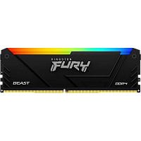 KF432C16BB12A/16 Память оперативная/ Kingston 16GB 3200MT/s DDR4 CL16 DIMM 1Gx8 FURY Beast RGB