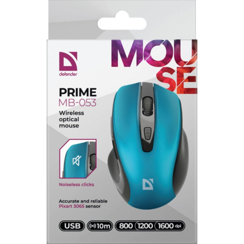 52054 Мышь DEFENDER WRL PRIME MB-053 TURQUOISE 52054 фото 4