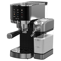 KCM1005TArte Кофеварка KORTING/ Кофеварка KORTING, рожковая, отдельностоящая, давление 20 бар, сенсорное управление, сенсорный дисплей, капучинатор, приготовление вспененного молока, таймер, защита от перегрева, подогрев чашек, противокапельная система, а