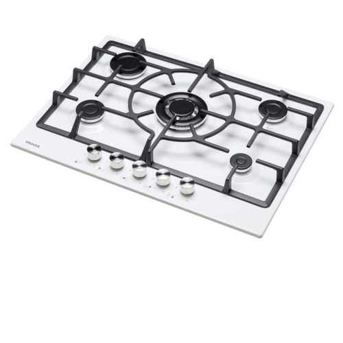 Встраиваемая варочная панель Graude/ Газ, 70 см, 5 конфорок, механическое управление, белый цвет фото 3
