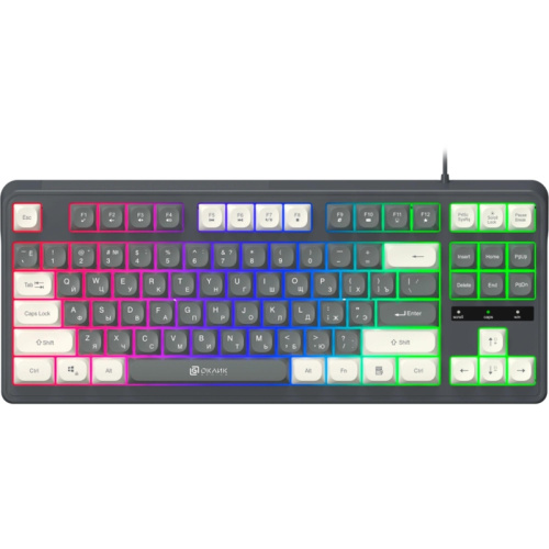 1790385 Клавиатура Oklick 711G серый/белый USB Multimedia for gamer LED (1790385) 1790385 Клавиатура Oklick 711G серый/белый USB Multimedia for gamer LED (1790385)