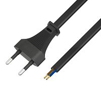 GCR-55230 GCR PRO Кабель питания DIY черный, 0.5m, евровилка угловая Schuko - клеммы 6.3 ножевые штекер, 3*0,5mm, медь
