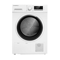 MFDM168WHE Сушильная машина Maunfeld/ Сушильная машина MAUNFELD MFDM168WHE, отдельностоящая, фронтальная, 16 режимов, максимальная загрузка 8 кг, электронное управление, сушка по влажности, защита от детей, пауза, подсветка барабана, антисмятие, датчик вл