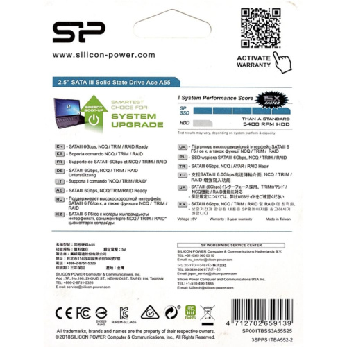SP001TBSS3A55S25 Твердотельный накопитель Silicon Power SATA-III 1TB SP001TBSS3A55S25 Ace A55 2.5" [SP001TBSS3A55S25] фото 6