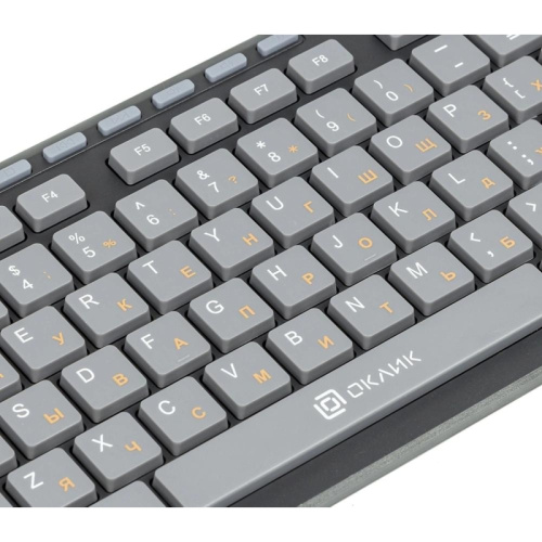 1067199 Клавиатура Oklick 480M черный/серый USB slim Multimedia (1067199) фото 8