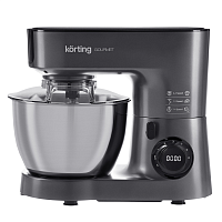 KKM0104Gourmet Планетарный миксер KORTING/ Планетарный миксер KORTING, 3 насадки, объем чаши 6.3 л, механическое управление, цифровой LED дисплей, 6 скоростей, импульсный режим, цвет серый