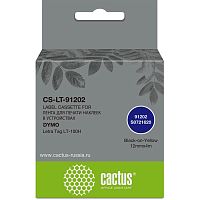 -/ Картридж ленточный Cactus CS-LT-91202 91202 черный/желтый для Dymo Letra Tag LT-100H