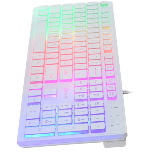 1061618 Клавиатура Oklick 550ML белый USB slim Multimedia LED фото 6