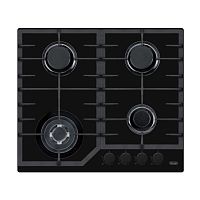 Встраиваемая варочная панель Delonghi/ Встраиваемая варочная панель Delonghi, газ, 60 см, 4 конфорки, WOK, автоподжиг, газ-контроль, чугунные решетки, цвет черное стекло