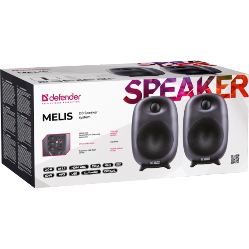 65921 Defender Акустическая 2.0 система Melis 60Вт, черн.,BT/USB/Opt/ARC/DSP фото 9