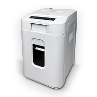 АП37-5 Уничтожитель документов ГЕЛЕОС АП37-5, DIN P-5 (5 ур-нь секр.), фрагмент 1,9х12мм, АВТОПОДАЧА 220 лист (70г/м2), пл.карты/скрепки/скобы, 37 литров