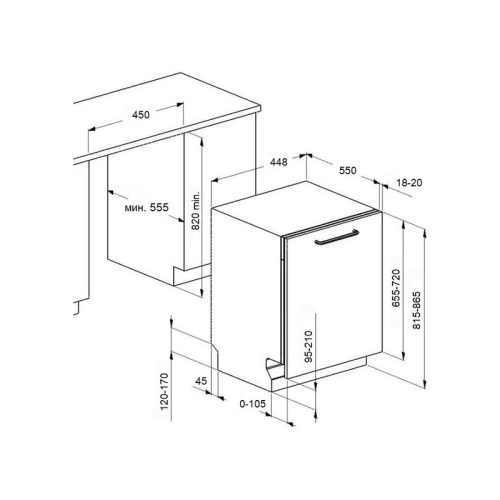 MLP-08SLightBeam Посудомоечная машина MAUNFELD/ Узкая, 45 см, 9 комплектов, 4 программы, луч фото 9