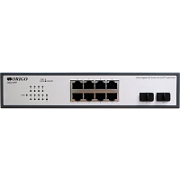 OS2210FP/120W/A1A Коммутатор/ Unmanaged Switch 8x1000Base-T PoE, 2x1000Base-X SFP, PoE Budget 120W, 19" w/brackets