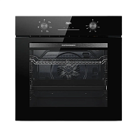 HO606Black Духовой шкаф Kuppersberg/ Духовой шкаф Kuppersberg, High-Tech, 78 л, поворотное управление, дисплей, таймер, 6 режимов, макс. температура 310 градусов, телескопические направляющие (на 1 уровень), цвет черный, цвет фурнитуры черный