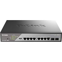 DSS-200G-10MPP/A1A Сетевой коммутатор/ Smart L2 Surveillance Switch 8х1000Base-T PoE 802.3bt 90W, 2x1000Base-X SFP, PoE Budget 242W, Long-range PoE up to 250m