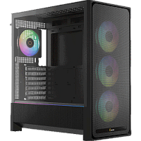 Delta-C70-BKG400XX-GL Корпус ПК без блока питания/ Case Ocypus Delta C70 BK ARGB, Midi-Tower, TG, 4x120mm ARGB, 2xUSB-A 3.0 + 1xUSB-C 3.1, E-ATX, ATX, mATX, mITX Black