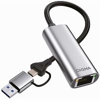 DLA-GEUC01 Сетевой адаптер Gigabit Ethernet Digma DLA-GEUC01 USB 3.0
