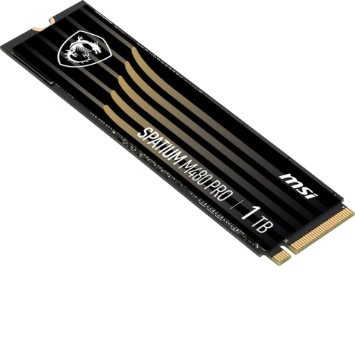 S78-440L1G0-P83 MSI SSD SPATIUM M480 Pro, 1000GB, M.2(22x80mm), NVMe, PCIe 4.0 x4, 3D TLC, R/W 7400/6000, IOPs 750 000/1 000 000, DRAM buffer 1024MB, TBW 700, DWPD 0.38 (5 лет) фото 4