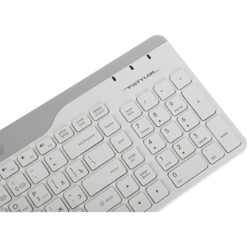 FBK25WHITE Клавиатура A4Tech Fstyler FBK25 белый/серый USB беспроводная BT/Radio slim Multimedia фото 2 FBK25WHITE Клавиатура A4Tech Fstyler FBK25 белый/серый USB беспроводная BT/Radio slim Multimedia фото 2