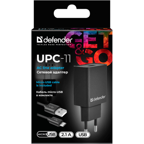 83556 Defender Сетевой адаптер UPC-11 1xUSB,5V/2.1А,кабель micro-USB фото 7 83556 Defender Сетевой адаптер UPC-11 1xUSB,5V/2.1А,кабель micro-USB фото 7
