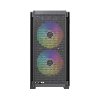 M336-TGBK-ARGB Корпус без блока питания/ Case HSPD M336, Mesh Mini-tower, Black, TG, 0.45 SPCC, 2x140mm ARGB + 1x120mm ARGB mATX, mITX 160/340/184mm 2x2.5", 2x3.5", 4xPCI 1xUSB-A 3.0, 2xUSB-A 2.0 385x200x390mm