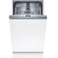 SPV4HKX10E Serie 4. Посудомоечная машина 45 см, полновстраиваемая. Вместимость: 9 комплектов посуды. 6 программ, EfficientDry, Intensive Zone, SpeedPerfect Plus. Система Home connect. Теплообменник. MachineCare. Гидравлическая система ActiveWater. DuoPowe