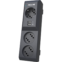Pilot3G5M Сетевой фильтр/ Surge protector Pilot 3G 3xGP euro outlets, 10А/2.2кВа, 2xUSB, 5m, grafit
