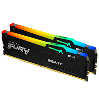 KF552C40BBAK2-16 Память оперативная/ Kingston 16GB 5200MT/s DDR5 CL40 DIMM (Kit of 2) FURY Beast RGB XMP