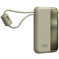 KC16 Портативный аккумулятор TOLT Lit KC16, 10000mAh, 22,5W, fast charging and PD, beige, CCC/ Powerbank TOLT Lit KC16, 10000mAh, 22,5W, fast charging and PD, beige, CCC
