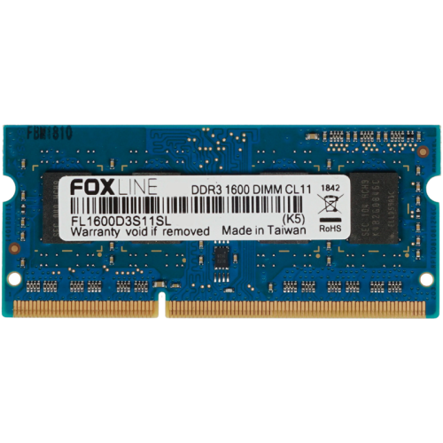 FL1600D3S11SL-4G Память оперативная/ Foxline SODIMM 4GB 1600 DDR3 (512*8) 1.35V