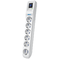PilotL-6GP Сетевой фильтр Pilot L GP 6 розеток (5 евро + 1GP) 1.8 м/ Surge protector Pilot L GP 6 sockets (5 Euro + 1GP) 1.8 m white