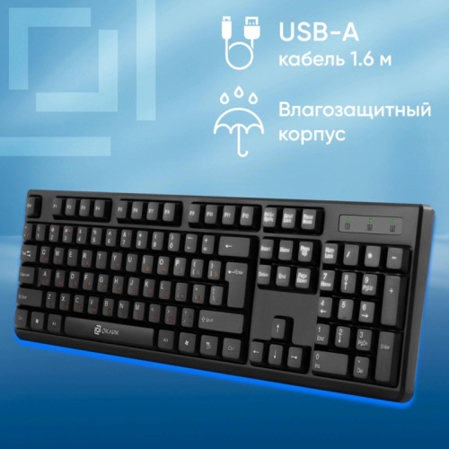 654570 Клавиатура Oklick 100M HW3 черный USB (654570) фото 3 654570 Клавиатура Oklick 100M HW3 черный USB (654570) фото 3