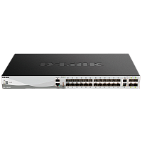 DGS-3130-30S/B1A Коммутатор/ Managed L3 Stackable Switch 24x1000Base-X SFP, 2x10GBase-T, 4x10GBase-X SFP+, CLI, 1000Base-T Management, RJ45 Console, USB, RPS, Dying Gasp