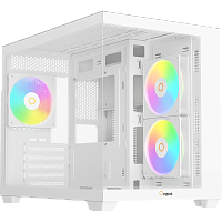 Gamma-C54-WHD300XX-GL Корпус ПК без блока питания/ Case Ocypus Gamma C54 WH ARGB, Midi-Tower, TG, 3x120mm ARGB, 1xUSB-A 3.0 + 2xUSB 2.0, mATX, mITX White