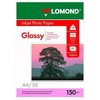Фотобумага Lomond 0102018 A4/150г/м2/50л./белый глянцевое для струйной печати