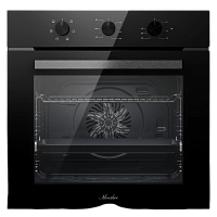 MOE6023StaticTNoir Духовой шкаф MONSHER/ Духовой шкаф MONSHER, High-Tech, 78 л, поворотное управление, таймер, 6 режимов, макс. температура 310 градусов, телескопические направляющие (на 1 уровень), энергоэффективность А, цвет черный