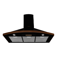 BONA90BBronze Вытяжка Kuppersberg/ Настенная вытяжка, ширина 90 см, отвод/рециркуляция, 650 м3/час, электронное управление, 3 скорости, галогеновое освещение 2х20 Вт, анодированные алюминиевые жироулавливающие фильтры, таймер, угольный фильтр С6С (опция),