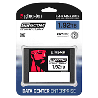 SEDC600M/1920G Твердотельный накопитель/ Kingston SSD DC600M, 1920GB, 2.5" 7mm, SATA3, 3D TLC, R/W 560/530MB/s, IOPs 94 000/78 000, TBW 3504, DWPD 1 (12 мес)