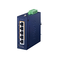 IGS-504PT коммутатор/ PLANET IGS-504PT IP30 Compact size 4-Port 10/100/1000T 802.3at PoE + 1-Port 10/100/1000T Gigabit Ethernet Switch (-40~75 degrees C, dual 48~54V DC)