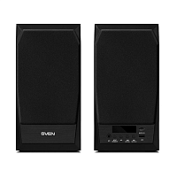 SV-014018 SVEN MC-10, чёрный, акустическая система 2.0, мощность 2x25Вт (RMS), FM-тюнер, USB/microSD, дисплей, пульт ДУ, Bluetooth
