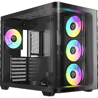 Iota-C70-BKD400CD-GL Корпус ПК без блока питания/ Case Ocypus Iota C70 Curve BK ARGB, Midi-Tower, TG, 4x120mm ARGB, 2xUSB-A 3.0 + 1xUSB-C 3.1, ATX, mATX, mITX Black