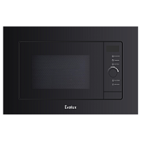MW253B Микроволновая печь Evelux, встраиваемая, 20 л, сенсорное управление, галогеновая подсветка, цифровой дисплей, 5 авторежимов, разморозка, блокировка от детей, таймер, 10 уровней мощности, цвет черный