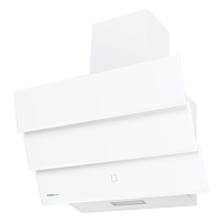 VERTICAL60GlassWhite ВЫТЯЖКА HOMSAir VERTICAL 60 Glass White/ наклонная, подвесная, сенсорное управление, 3 скорости, 650 м3/ч,до 25 м2, 47 Дб, угольный фильтр CF150 - 2 шт, светодиодное LED-освещение, ширина 60 см, высота 34.3 см, белый цвет