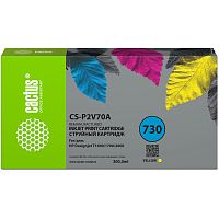 -/ Картридж струйный Cactus CS-P2V70A №730 желтый (300мл) для HP Designjet T1600/1700/2600