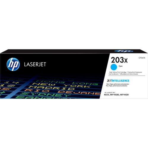 CF541X Тонер-картридж/ HP 203X Original Cyan LaserJet Toner Cartridge CF541X Тонер-картридж/ HP 203X Original Cyan LaserJet Toner Cartridge